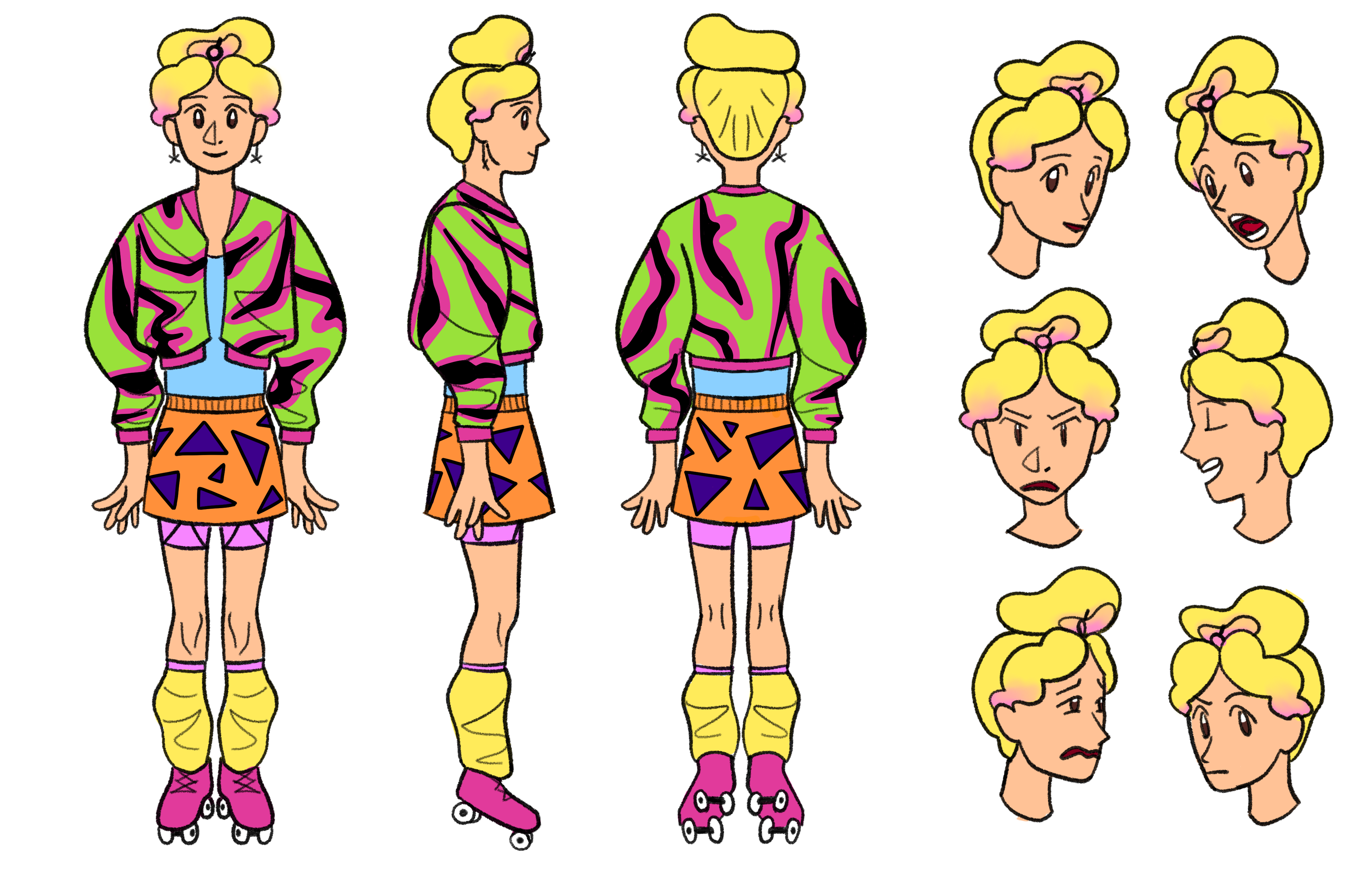 Character design sheet: “Skater”